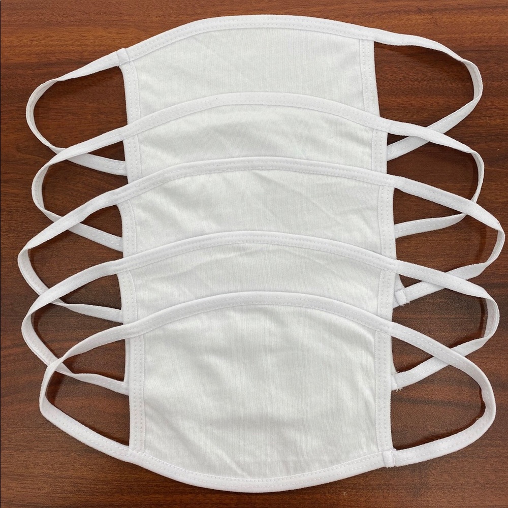 Face mask 100% cotton - White color pack of 5